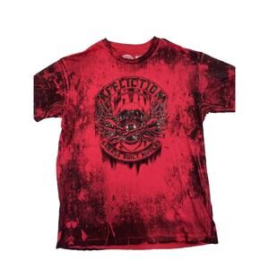 Affliction Shirt Mens XXL Red American Customs Garage Skull Biker Y2K 2XL